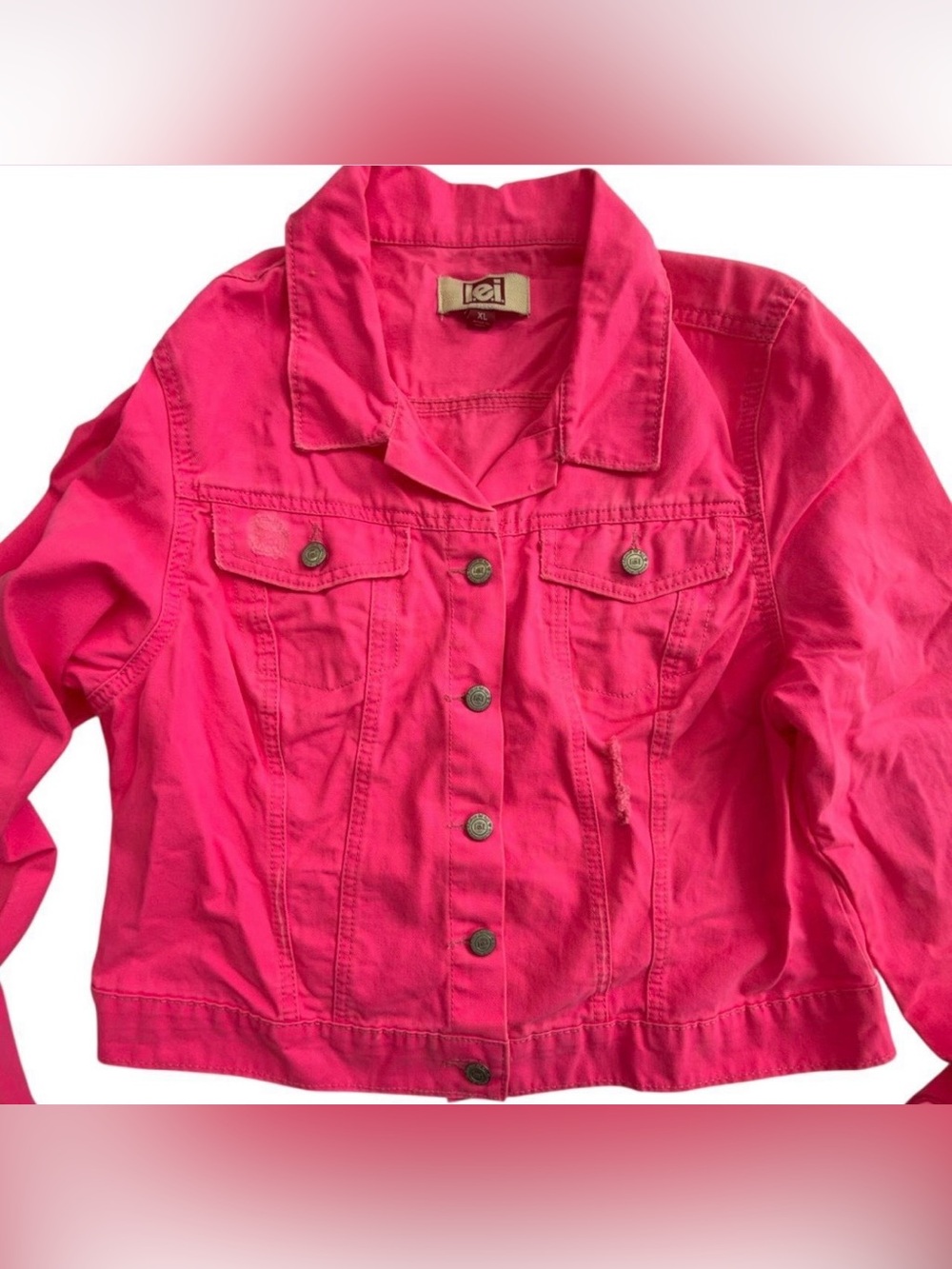 lei Hot Pink Denim Jean Jacket